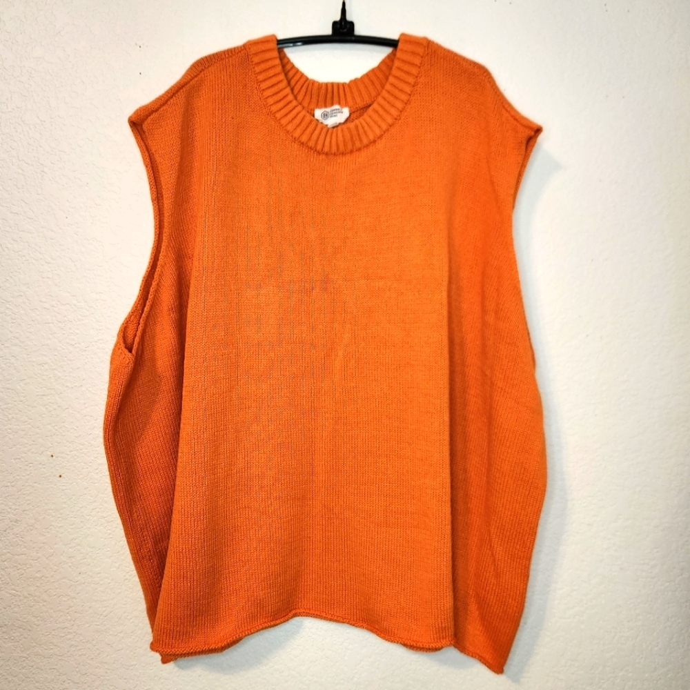 Candace Cameron Bure Cap Sleeve Orange Sleeveless Chunky Knit Sweater, Size 5X‎